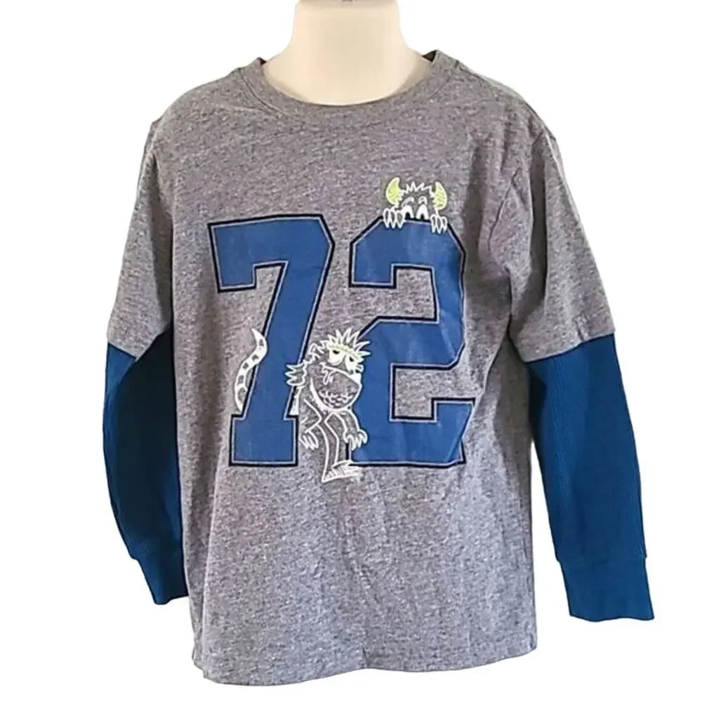 365 Kids from Garanimals Boys Graphic Long Sleeve Layered Tee Shirt Size 6